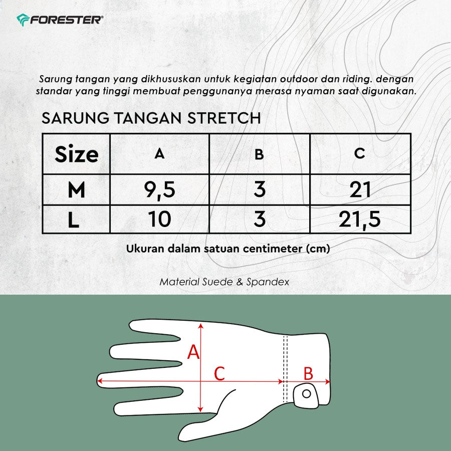 Forester STF 06156 Sarung Tangan Half Print Logo 3M