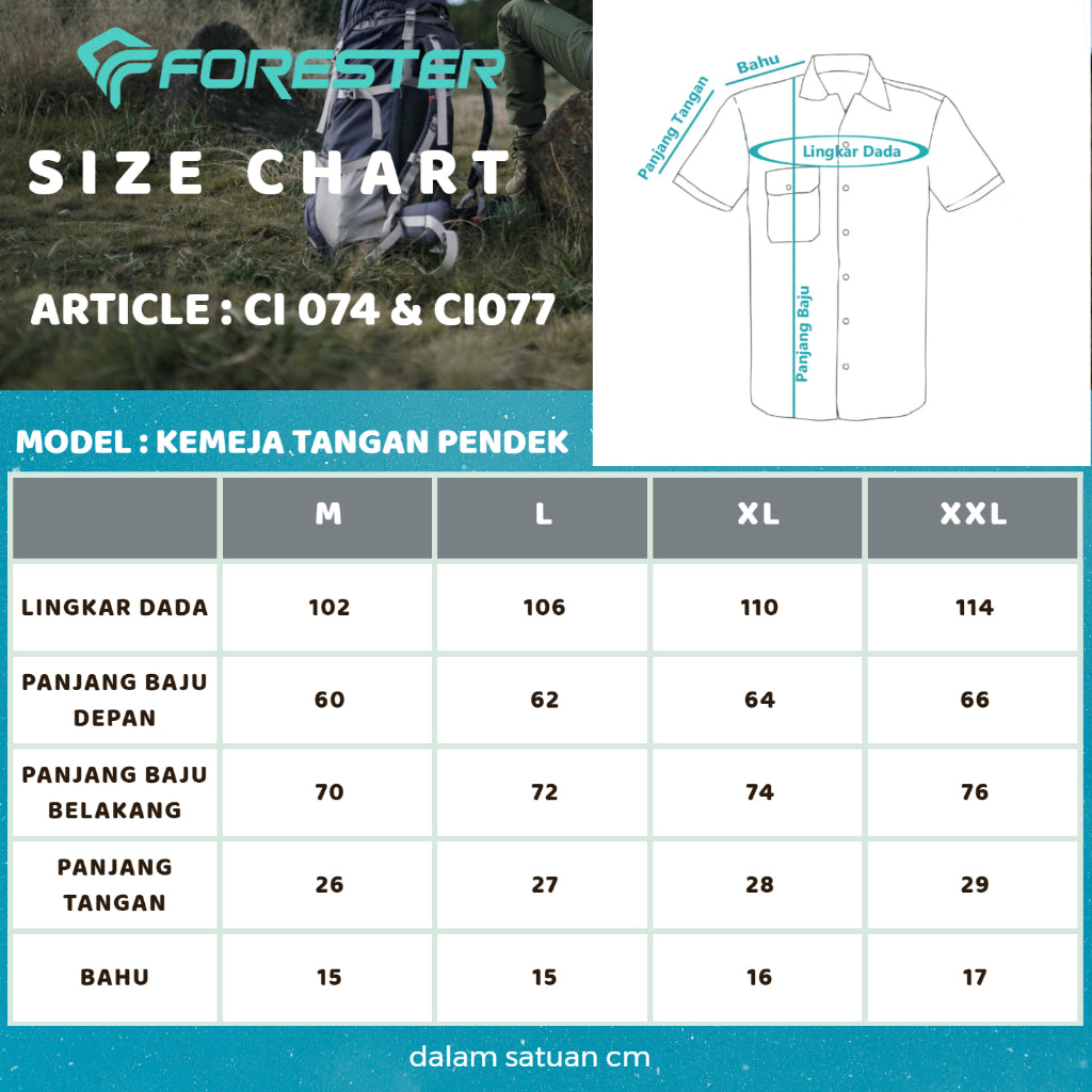 Forester Cresive CI 074 Kemeja Lengan Pendek katun