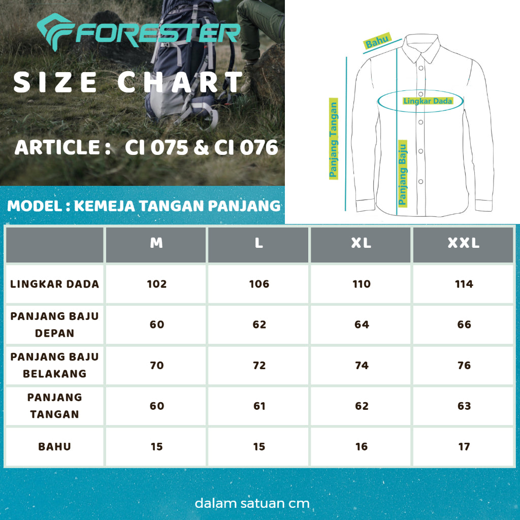 Forester Amaze CI 076 Kemeja Lengan Panjang Tahan Air
