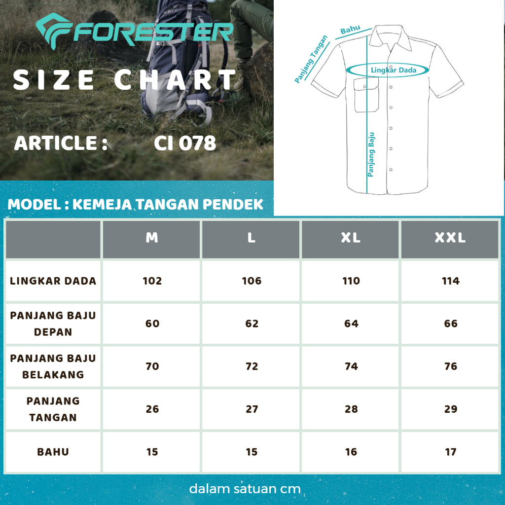 Forester Octane CI 078 Kemeja Lengan Pendek Katun