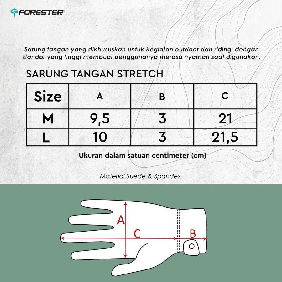 Forester STF 06177  Sarung Tangan Half Glove Riding
