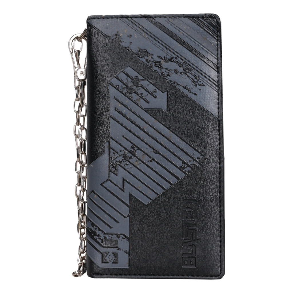Dompet Blasted Lipat Kulit Sintetis Panjang Rantai