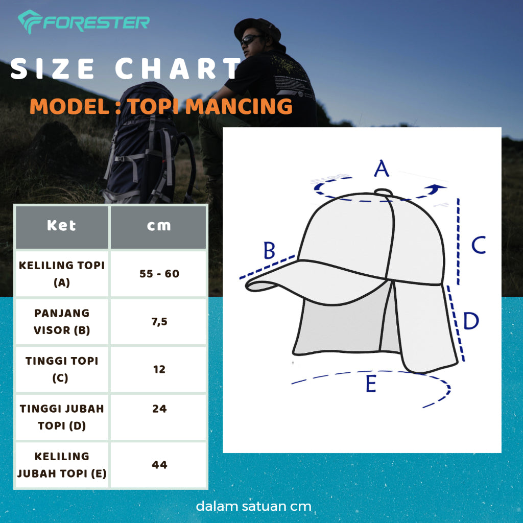 Forester TF 04406 Pet Hat – Topi Outdoor Taslan | Topi Hiking Quick Dry | Pet Hat Anti Panas Debu