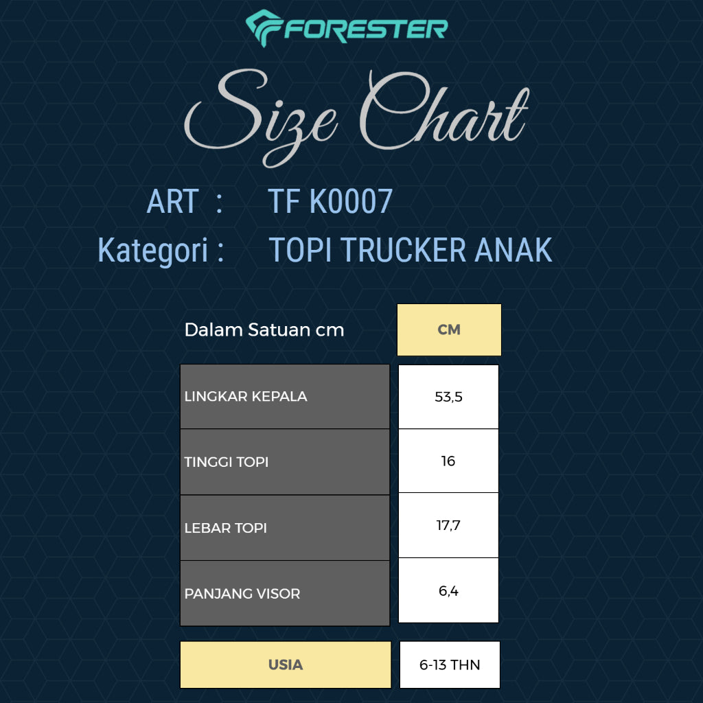 Forester Kids TF K0007 Topi Trucker Anak