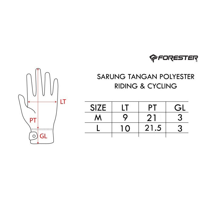 Forester STF 06162 Half Gloves (3M Reflective)