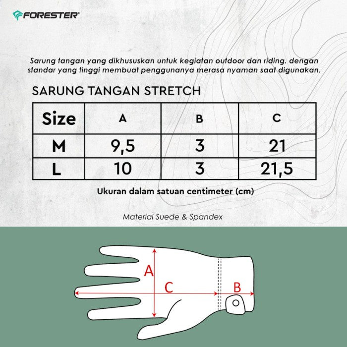 Forester STF 06172 Sarung Tangan Panjang Hitam