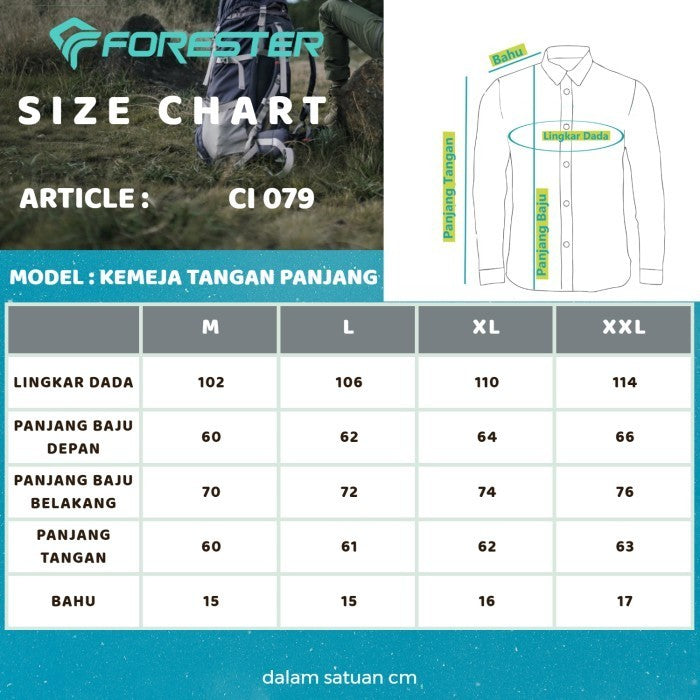 Forester Octane CI 079 Kemeja Lapangan Lengan Panjang Katun